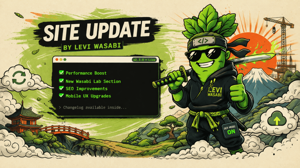 List of updates for the site